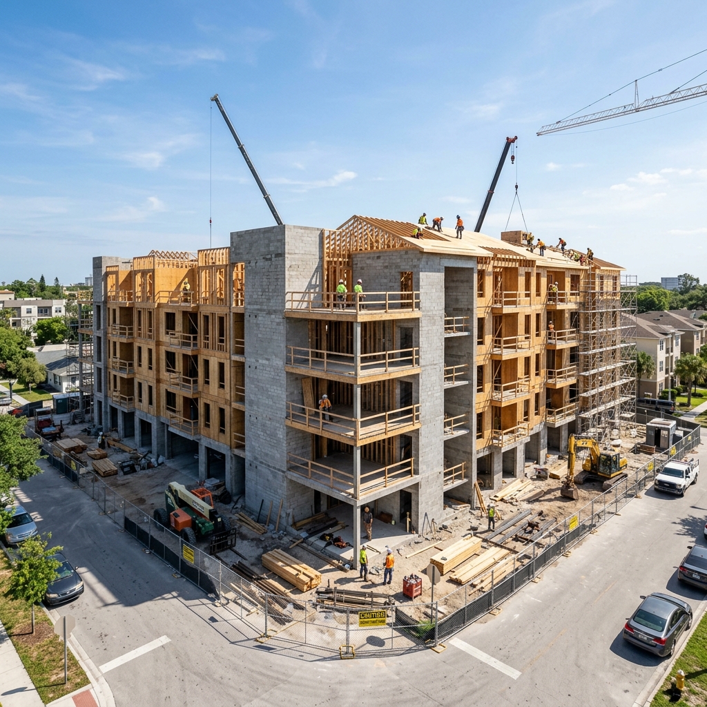 Multifamily property under construction